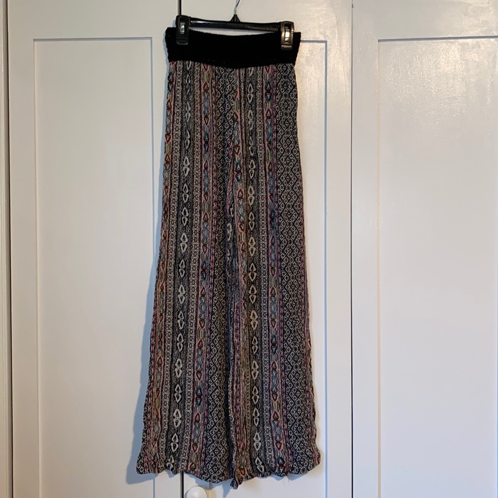 About a girl printed flare pants